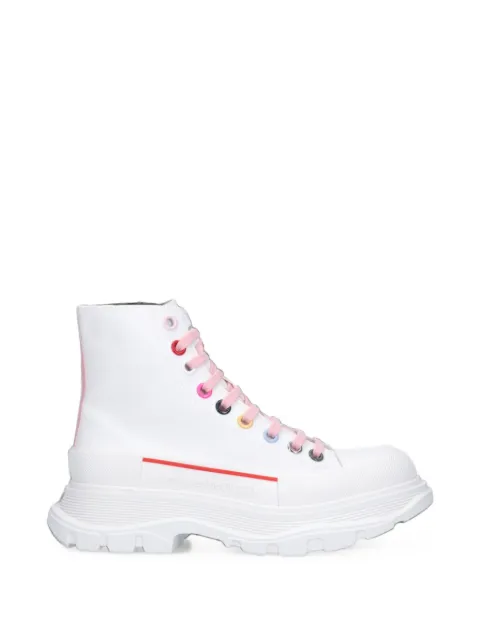 Alexander McQueen Tread Slick ankle lace-up sneakers White 611706W4MVG