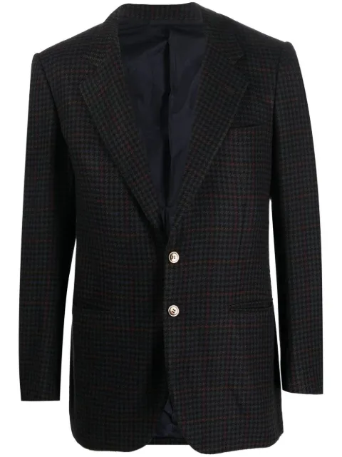 A.N.G.E.L.O. Vintage Cult 1990s houndstooth-print cashmere-wool blazer Black ANG350MED