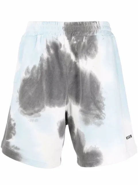 MSGM tie-dye print track shorts Blue 3240MB67227295