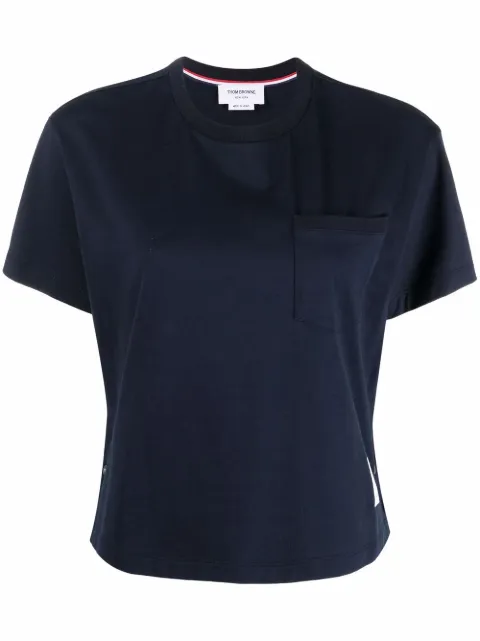 Thom Browne jersey boxy fit pocket tee Blue FJS123A00042