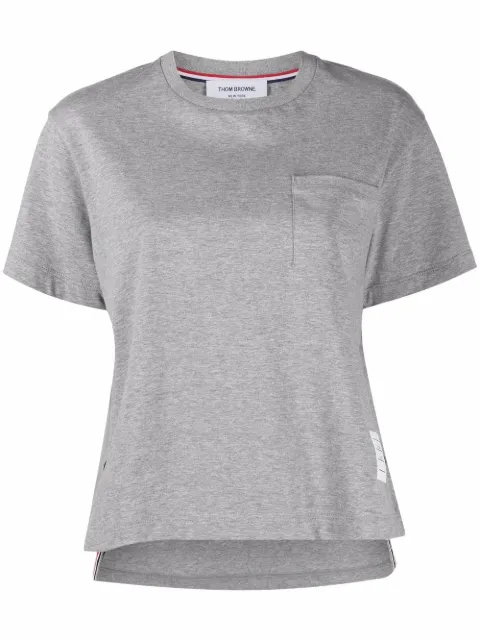 Thom Browne RWB tab cotton T-shirt Grey FJS123A00042