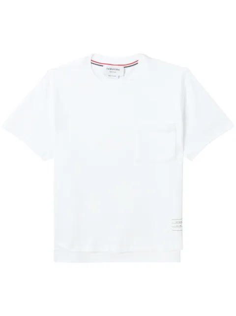 Thom Browne jersey boxy fit pocket tee White FJS123A00042