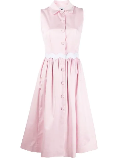 Moschino pleated sleeveless mini dress Pink A04610434