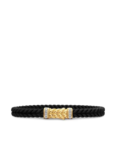David Yurman 18kt yellow gold Chevron bracelet (6mm) Black B25569M88ADIRBRBK