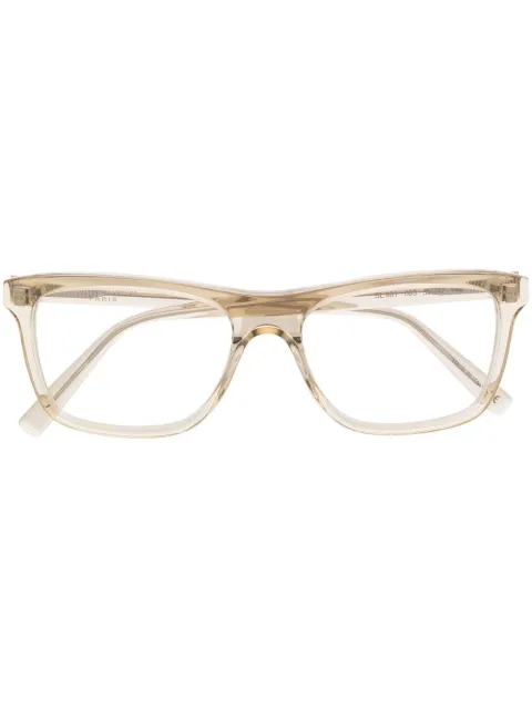 Saint Laurent Eyewear transparent rectangle-frame glasses Neutrals SL481