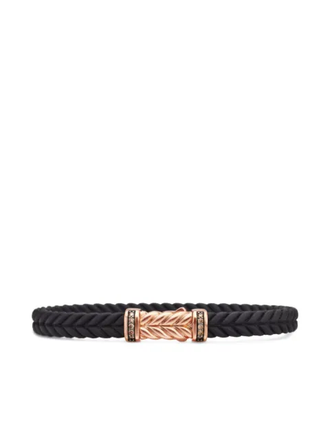 David Yurman 18kt rose gold Chevron bracelet (6mm) Black B25569M8RACDRBRBK