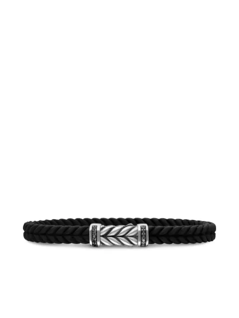 David Yurman sterling silver Chevron braided bracelet (6mm) Silver B25569MSSABDRBRBK