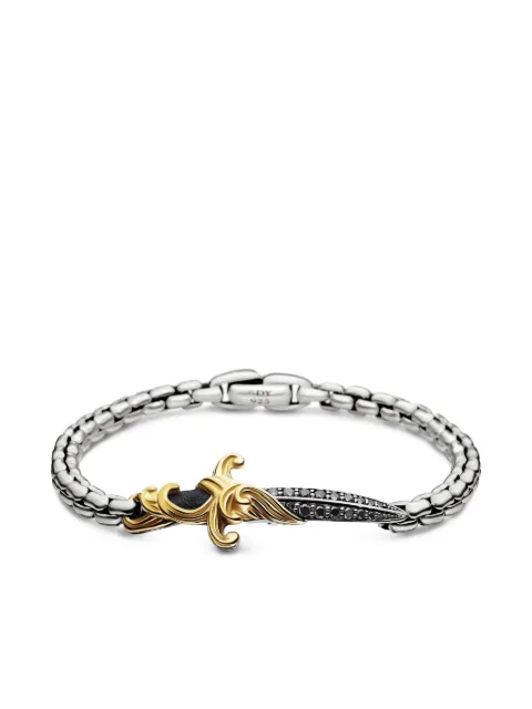 David Yurman 18kt yellow gold and sterling silver Waves Dagger bracelet (5mm) Silver B15538MS8ABD