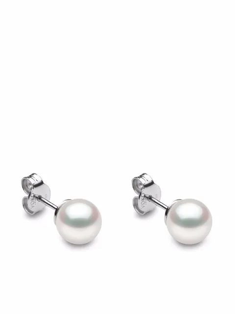 Yoko London 18kt white gold Classic 7mm Akoya pearl stud earrings Silver EYK109707AA
