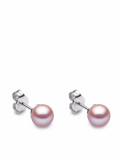 Yoko London 18kt white gold Classic 6mm Freshwater pearl stud earrings Silver EYK11196078