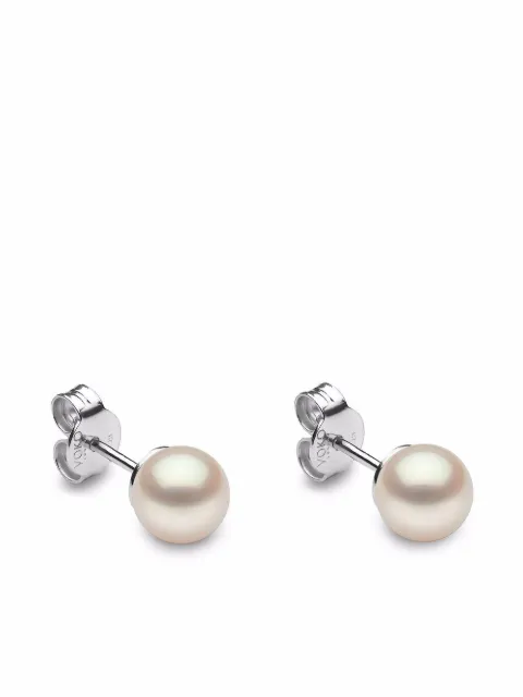 Yoko London 18kt white gold Classic 6mm Freshwater pearl stud earrings Silver EYK11196075