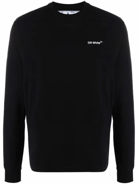 Off-White Caravaggio Arrow print long-sleeve T-shirt Black OMAB064C99JER003
