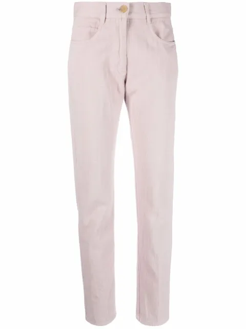 Forte Forte high-waisted slim cut trousers Pink 8842