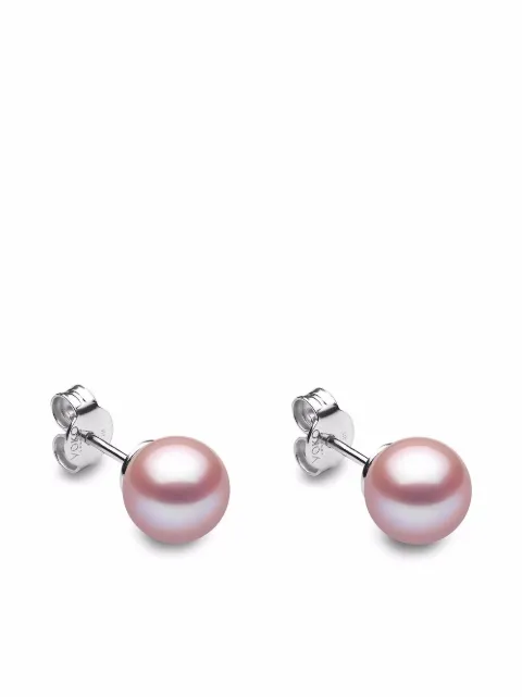 Yoko London 18kt white gold Classic 8mm Freshwater pearl stud earrings Silver EYK11198078