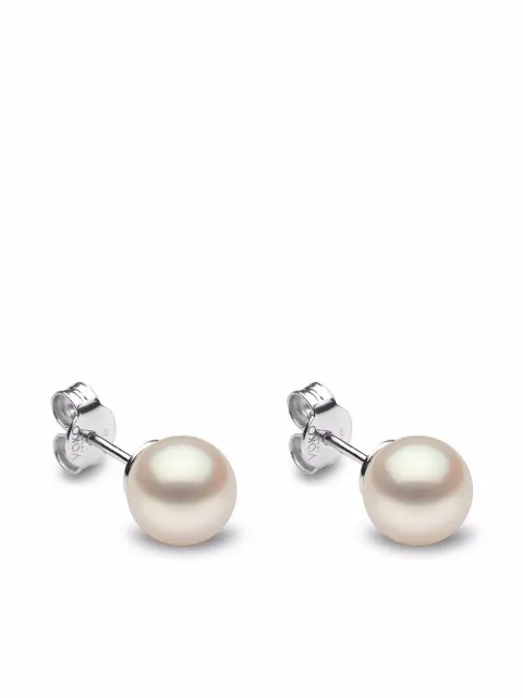 Yoko London 18kt white gold Classic 8mm Freshwater pearl stud earrings Silver EYK11198075