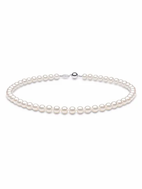 Yoko London 18kt white gold Classic 8mm Freshwater pearl necklace Silver YKFS80187