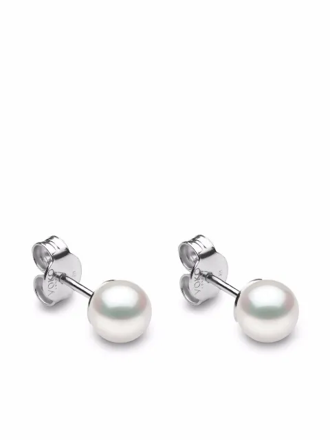 Yoko London 18kt white gold Classic 5mm Akoya pearl stud earrings Silver EYK109507AA