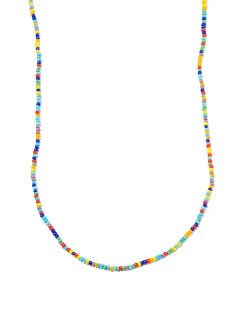 LUIS MORAIS 14kt yellow gold evil eye beaded necklace Gold TOGGLECLASPBNMIX4