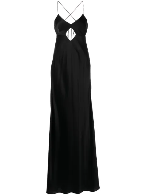 Michelle Mason cut-out detail gown Black M9029B