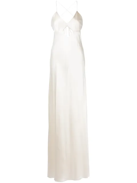 Michelle Mason cut-out detail gown White M9029B