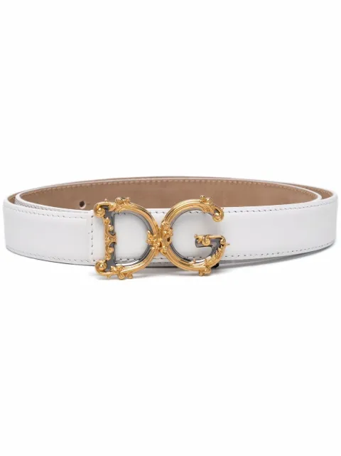 Dolce & Gabbana DG-logo leather belt White BE1348AZ831