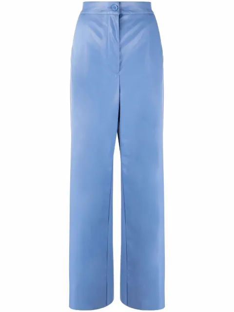 MM6 Maison Margiela faux-leather straight-leg trousers Blue S52KA0335S54426