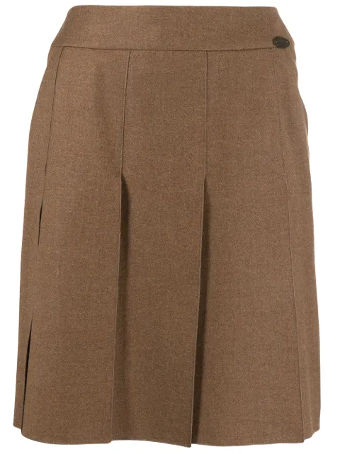 CHANEL Pre-Owned 1999 high-waisted pleated miniskirt Brown CSSR1121CHASKR2