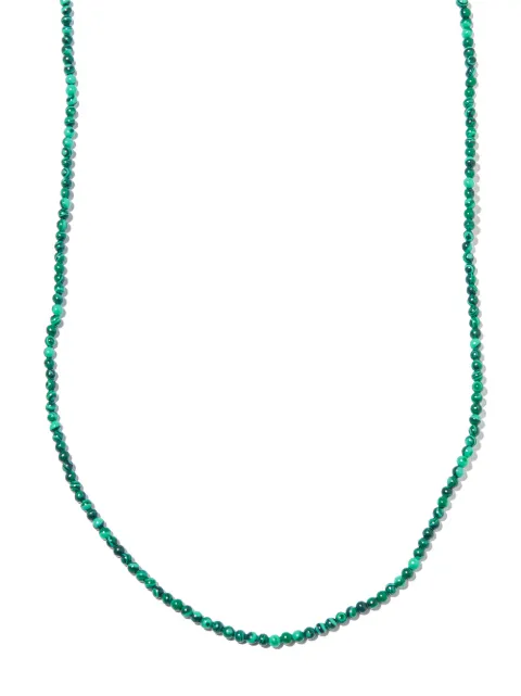 LUIS MORAIS 14kt yellow gold malachite beaded necklace Gold TOGGLECLASPBNROUNDMIX1