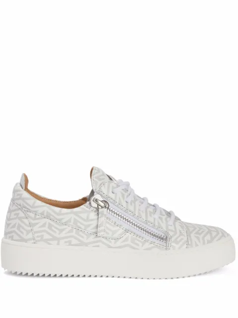 Giuseppe Zanotti Gail monogram-print low-top sneakers White RS20051002
