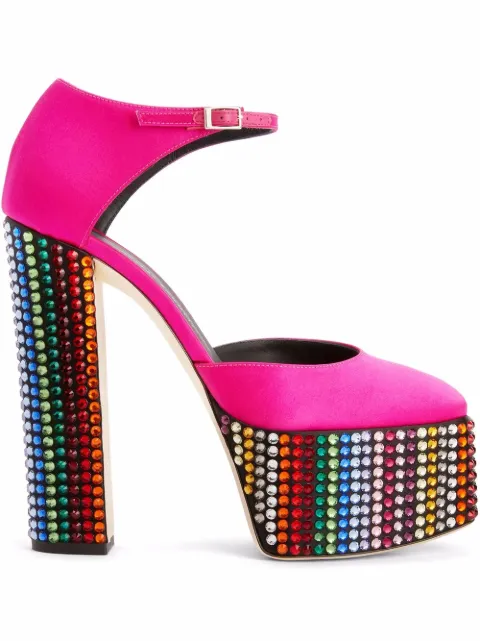 Giuseppe Zanotti Bebe studded platform pumps Pink E260019002
