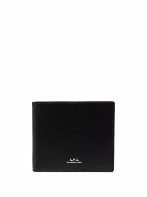 A.P.C. logo-print leather wallet Black PXAWVH63153