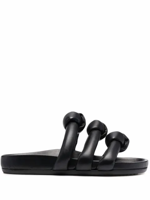 Rick Owens Granola knot-detail slides Black RP01B4817LLP