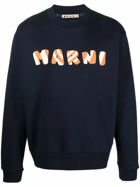 Marni logo-embroidered sweatshirt Blue FUMU0074P1USCS77