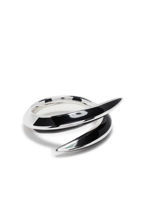 Shaun Leane Sabre Deco silver and ceramic ring Silver SA071SSBKRZS