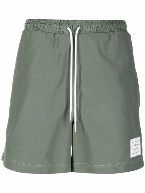 Thom Browne grosgrain-tab track shorts Green MJQ151A07651