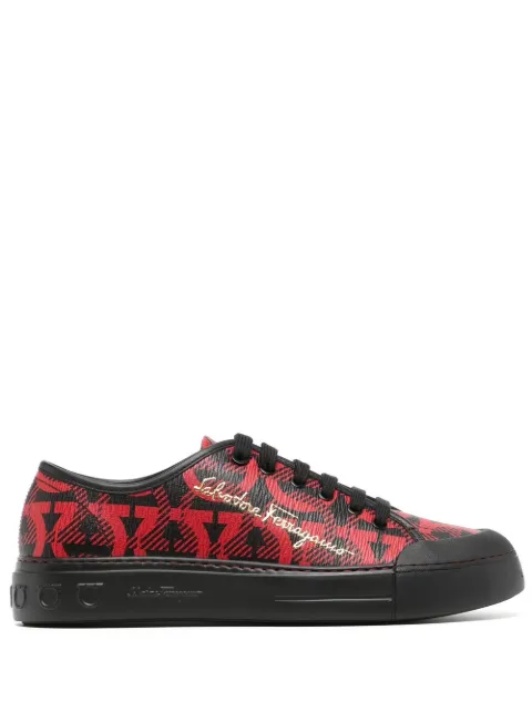 Ferragamo Gancini logo-top sneakers Red 750181