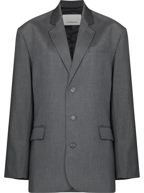 The Frankie Shop Gelso oversized single-breasted blazer Grey OBLGEL134