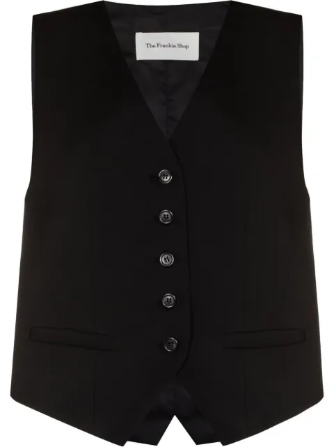 The Frankie Shop Gelso single-breasted waistcoat Black TVEGEL100