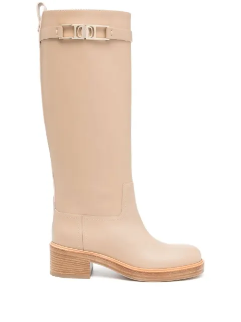 Ferragamo Gancini knee-high boots Brown 750682