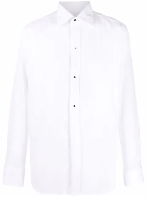 Canali buttoned long-sleeve tuxedo shirt White 783GC00134