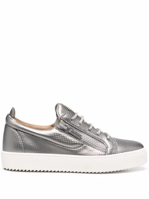 Giuseppe Zanotti metallic-effect low-top sneakers Silver RM20013003