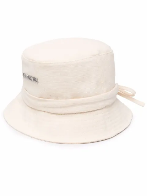 Jacquemus bow-detail bucket hat Neutrals ACU00001AE00014