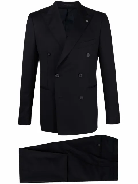 Tagliatore fitted double-breasted suit Blue 2FBR20A01060001