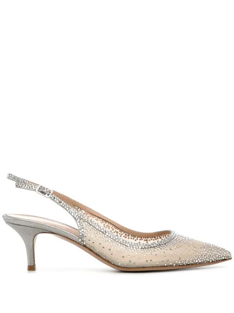 Gianvito Rossi Regina 55mm slingback pumps Silver G9808055RICBOR