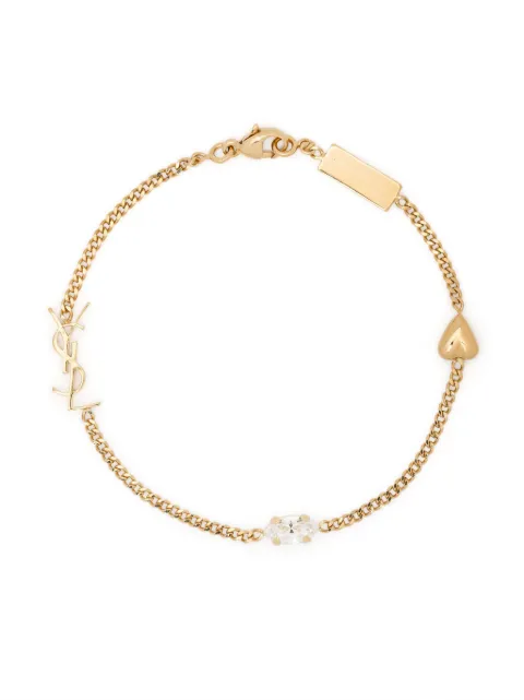 Saint Laurent Cassandre heart-charm bracelet Gold 701950Y1526
