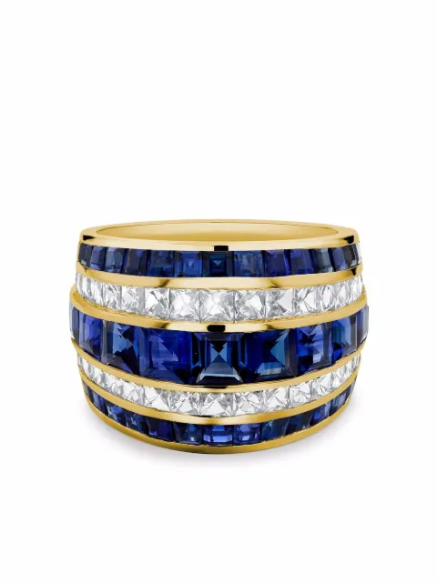 Pragnell 18kt yellow gold Manhattan Classic sapphire and diamond ring Gold F0691
