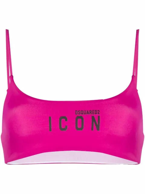 DSQUARED2 logo print bikini top Pink D6BZ63080ISA01