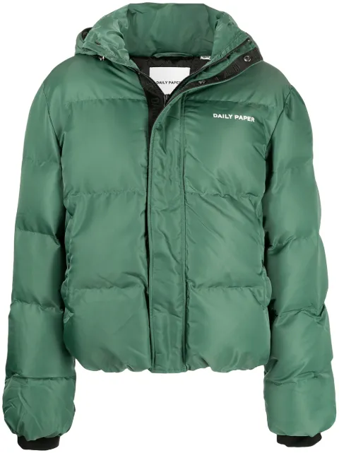 Daily Paper logo-print puffer jacket Green 2122032