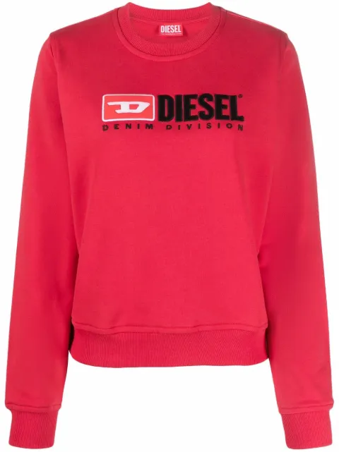 Diesel embroidered-logo crew neck sweatshirt Red A050890BAWT