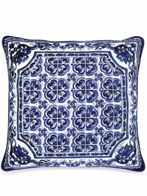 Dolce & Gabbana medium Mediterraneo-print cushion Blue TCE002TCAA1